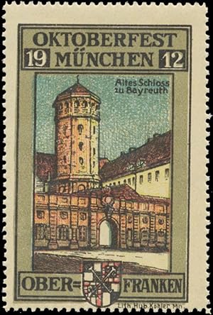 Bild des Verkufers fr Reklamemarke Altes Schloss zu Bayreuth zum Verkauf von Veikkos