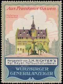 Seller image for Reklamemarke Rathaus Ochsenfurt for sale by Veikkos