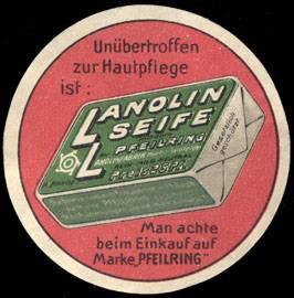 Bild des Verkufers fr Reklamemarke Unbertroffen zur Hautpflege ist : Lanolin Seife zum Verkauf von Veikkos