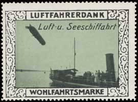 Reklamemarke Zeppelin Luft- und Seeschiffahrt