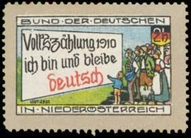 Bild des Verkufers fr Reklamemarke Volkszhlung 1910 zum Verkauf von Veikkos