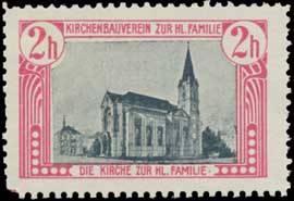Bild des Verkufers fr Reklamemarke Kirche Heilige Familie zum Verkauf von Veikkos