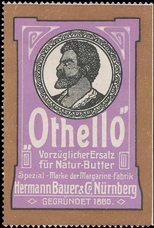 Bild des Verkufers fr Reklamemarke Othello vorzglicher Ersatz fr Natur-Butter zum Verkauf von Veikkos