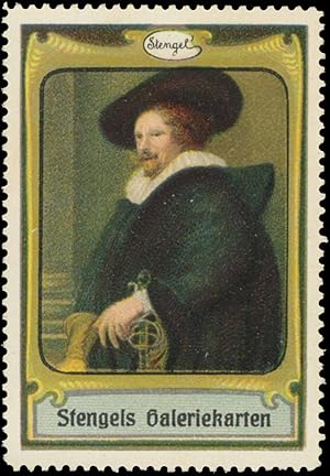 Bild des Verkufers fr Reklamemarke Peter Paul Rubens Selbstportrait zum Verkauf von Veikkos