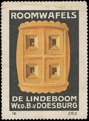 Imagen del vendedor de Reklamemarke Roomwafels de Lindesboom a la venta por Veikkos