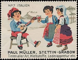 Seller image for Reklamemarke Tracht in Italien for sale by Veikkos