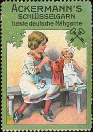 Seller image for Reklamemarke Ackermanns Schlsselgarn beste deutsche Nhgarne for sale by Veikkos