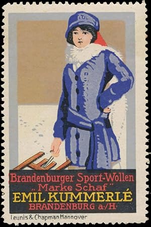 Seller image for Reklamemarke Brandenburger Sport-Wollen Marke Schaf for sale by Veikkos