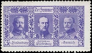 Bild des Verkufers fr Reklamemarke Paul von Hindenburg, Herzog von Wrttemberg, Otto von Emmich zum Verkauf von Veikkos