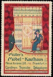 Image du vendeur pour Reklamemarke Mllers Mbel Kaufhaus mis en vente par Veikkos