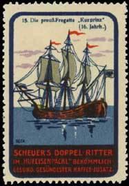 Seller image for Reklamemarke Schiff: Die preuische Fregatte Kurprinz for sale by Veikkos