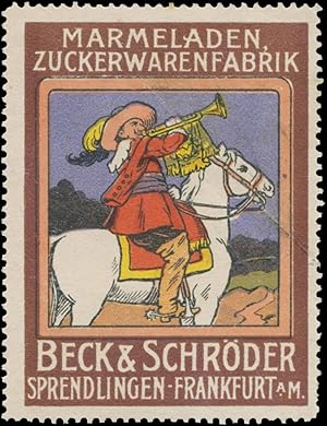 Seller image for Reklamemarke Trompeter auf Pferd for sale by Veikkos