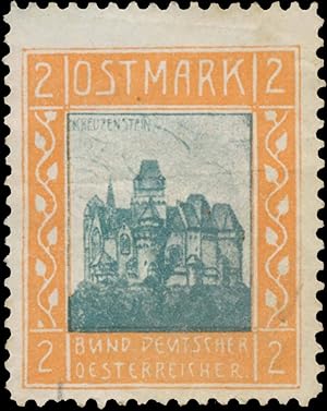 Bild des Verkufers fr Reklamemarke Burg Kreuzenstein zum Verkauf von Veikkos