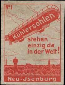 Reklamemarke Köhlersohlen-Zeppelin