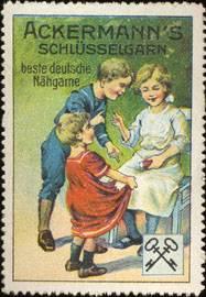 Seller image for Reklamemarke Ackermanns Schlsselgarn beste deutsche Nhgarne for sale by Veikkos