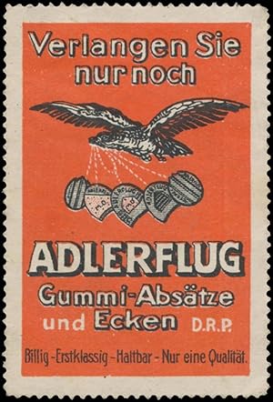 Image du vendeur pour Reklamemarke Verlangen Sie nur noch Adlerflug Gummi-Abstze und Ecken mis en vente par Veikkos