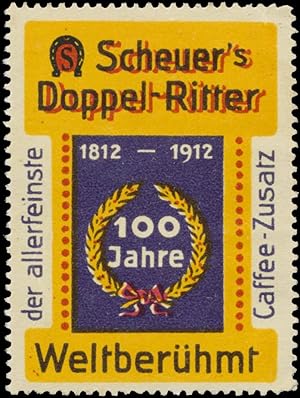 Imagen del vendedor de Reklamemarke 100 Jahre Scheuers Doppel-Ritter a la venta por Veikkos