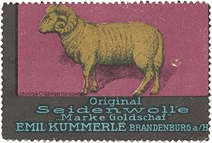 Seller image for Reklamemarke Original Seidenwolle Marke Goldschaf for sale by Veikkos