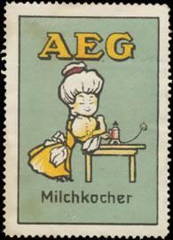 Bild des Verkufers fr Reklamemarke AEG Milchkocher zum Verkauf von Veikkos