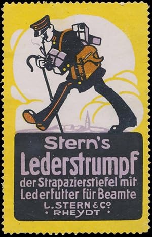 Bild des Verkufers fr Reklamemarke Sterns Lederstrumpf Stiefel zum Verkauf von Veikkos