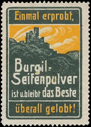 Seller image for Reklamemarke Burgil Seifenpulver ist und bleibt das Beste for sale by Veikkos