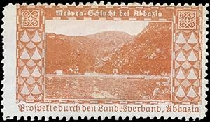 Seller image for Reklamemarke Medvea-Schlucht (Medveja) bei Abbazia for sale by Veikkos