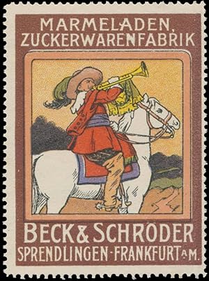 Seller image for Reklamemarke Trompeter auf Pferd for sale by Veikkos