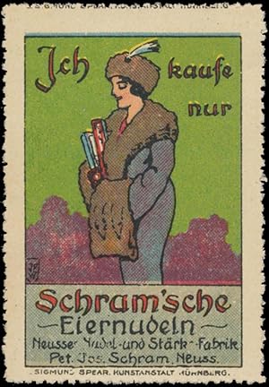 Seller image for Reklamemarke Ich kaufe nur Schramsche Eiernudeln for sale by Veikkos