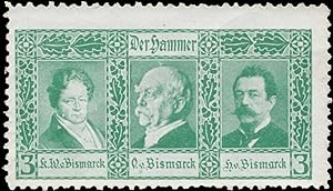 Bild des Verkufers fr Reklamemarke K.W. von Bismarck, Otto von Bismarck, H. v. Bismarck zum Verkauf von Veikkos