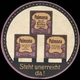 Seller image for Reklamemarke Steht unerreicht da ! Palmona feinste Pflanzen - Butter - Margarine for sale by Veikkos