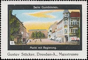 Image du vendeur pour Reklamemarke Markt mit Regierung in Gumbinnen mis en vente par Veikkos