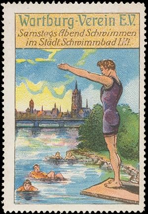 Seller image for Reklamemarke Samstags Abend Schwimmen for sale by Veikkos