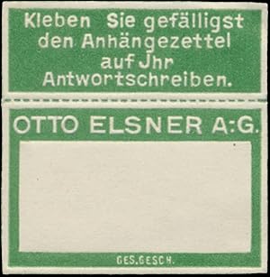 Bild des Verkufers fr Reklamemarke Otto Elsner AG zum Verkauf von Veikkos