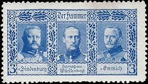 Bild des Verkufers fr Reklamemarke Paul von Hindenburg, Herzog von Wrttemberg, Otto von Emmich zum Verkauf von Veikkos