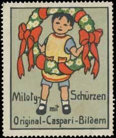 Imagen del vendedor de Reklamemarke Miloty-Schrzen fr Kinder a la venta por Veikkos