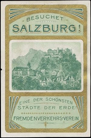 Bild des Verkufers fr Reklamemarke Besuchet Salzburg! zum Verkauf von Veikkos