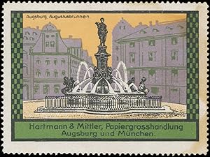 Seller image for Reklamemarke Augustusbrunnen in Augsburg for sale by Veikkos