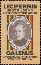Bild des Verkufers fr Reklamemarke Albert Knig von Belgien zum Verkauf von Veikkos
