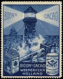 Bild des Verkufers fr Reklamemarke Leuchtturm - Boons Kakao zum Verkauf von Veikkos