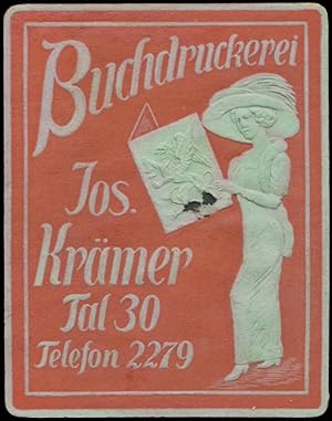 Image du vendeur pour Reklamemarke Buchdruckerei Jos. Krmer mis en vente par Veikkos