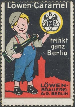 Seller image for Reklamemarke Lwen-Caramel trinkt ganz Berlin for sale by Veikkos