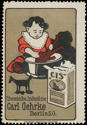 Bild des Verkufers fr Reklamemarke Kind mit CIS Waschmittel zum Verkauf von Veikkos