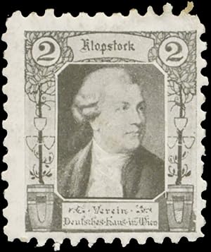 Bild des Verkufers fr Reklamemarke Friedrich Gottlieb Klopstock zum Verkauf von Veikkos