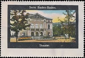 Bild des Verkufers fr Reklamemarke Theater in Baden-Baden zum Verkauf von Veikkos
