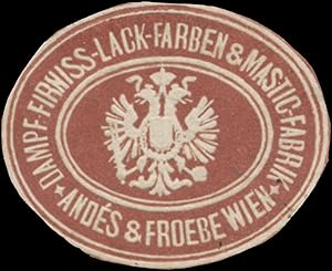 Immagine del venditore per Reklamemarke Dampf-Firniss-Lack-Farben & Mastic-Fabrik venduto da Veikkos
