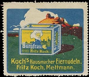 Immagine del venditore per Reklamemarke Burgfrau Kochs Hausmacher Eiernudeln venduto da Veikkos