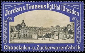 Bild des Verkufers fr Reklamemarke Grossherzogl. Schloss Karlsruhe zum Verkauf von Veikkos