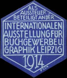Seller image for Reklamemarke Internationale Ausstellung fr Buchgewerbe und Graphik for sale by Veikkos