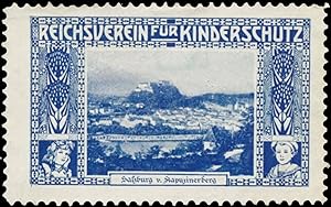 Bild des Verkufers fr Reklamemarke Salzburg vom Kapuzinerberg zum Verkauf von Veikkos