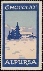 Seller image for Reklamemarke Chocolat Alpursa - Winter - Berge for sale by Veikkos
